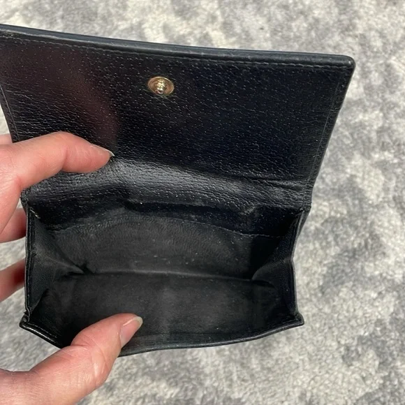 Gucci Monogram GG Canvas Leather Snap Compact Wallet Black - Picture 9 of 17